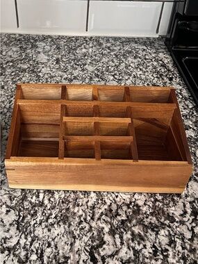 Threshold Acacia Wood 12-Compartment Countertop Make-up Organizer